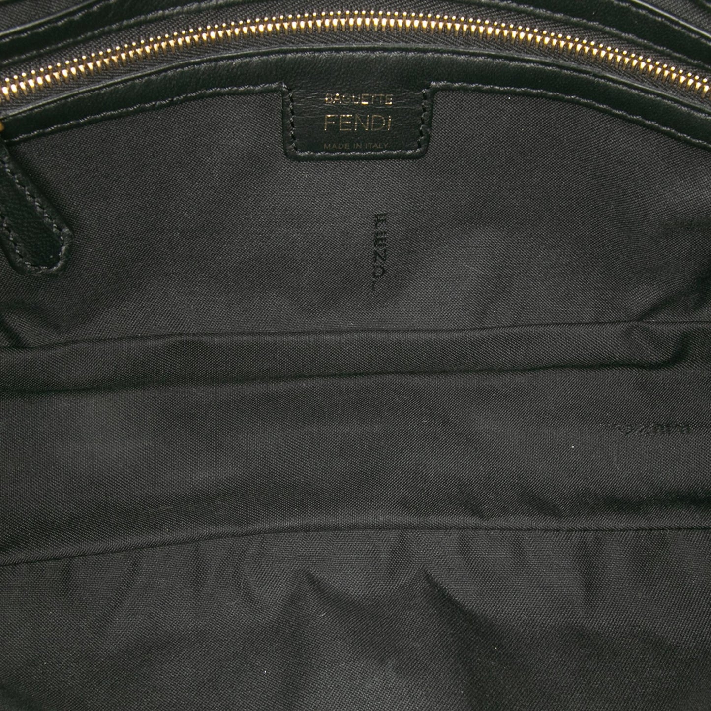 Fendi Zucca Embossed Leather Baguette Satchel