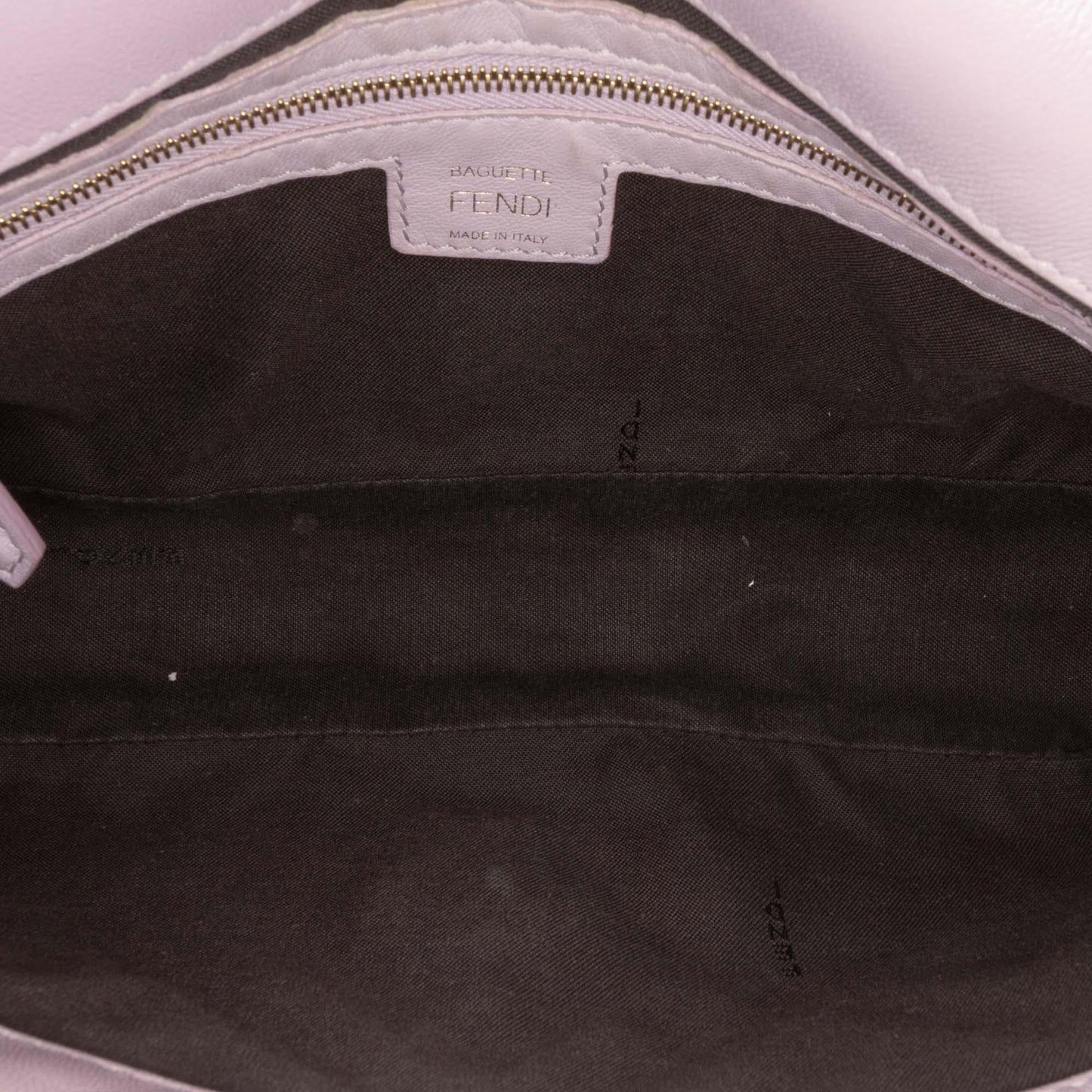 Fendi Zucca Embossed Leather Baguette Satchel