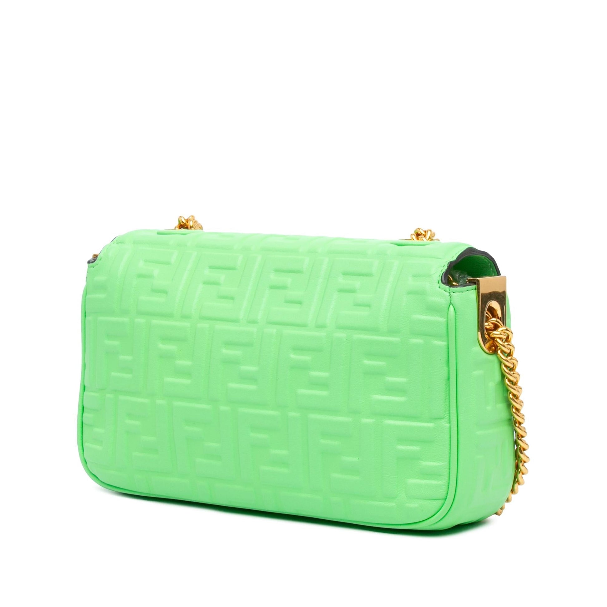Fendi Mini Embossed Zucca Baguette Satchel