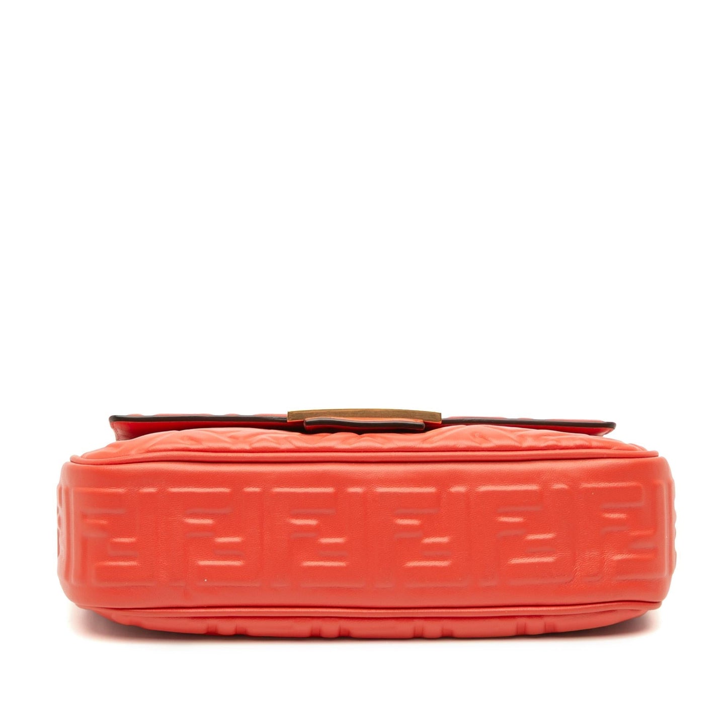 Fendi Zucca Embossed Leather Chain Midi Baguette