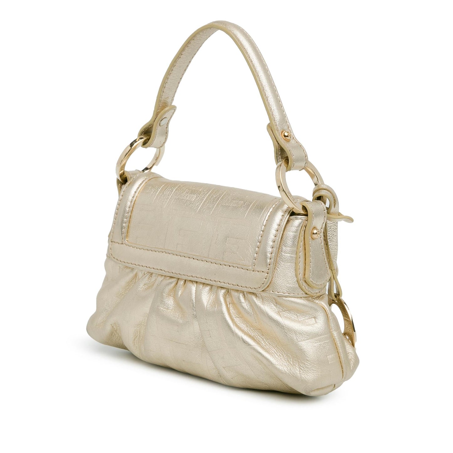 Fendi Mini Zucca Embossed Leather Baguette Satchel (SHG-CD0Erc)