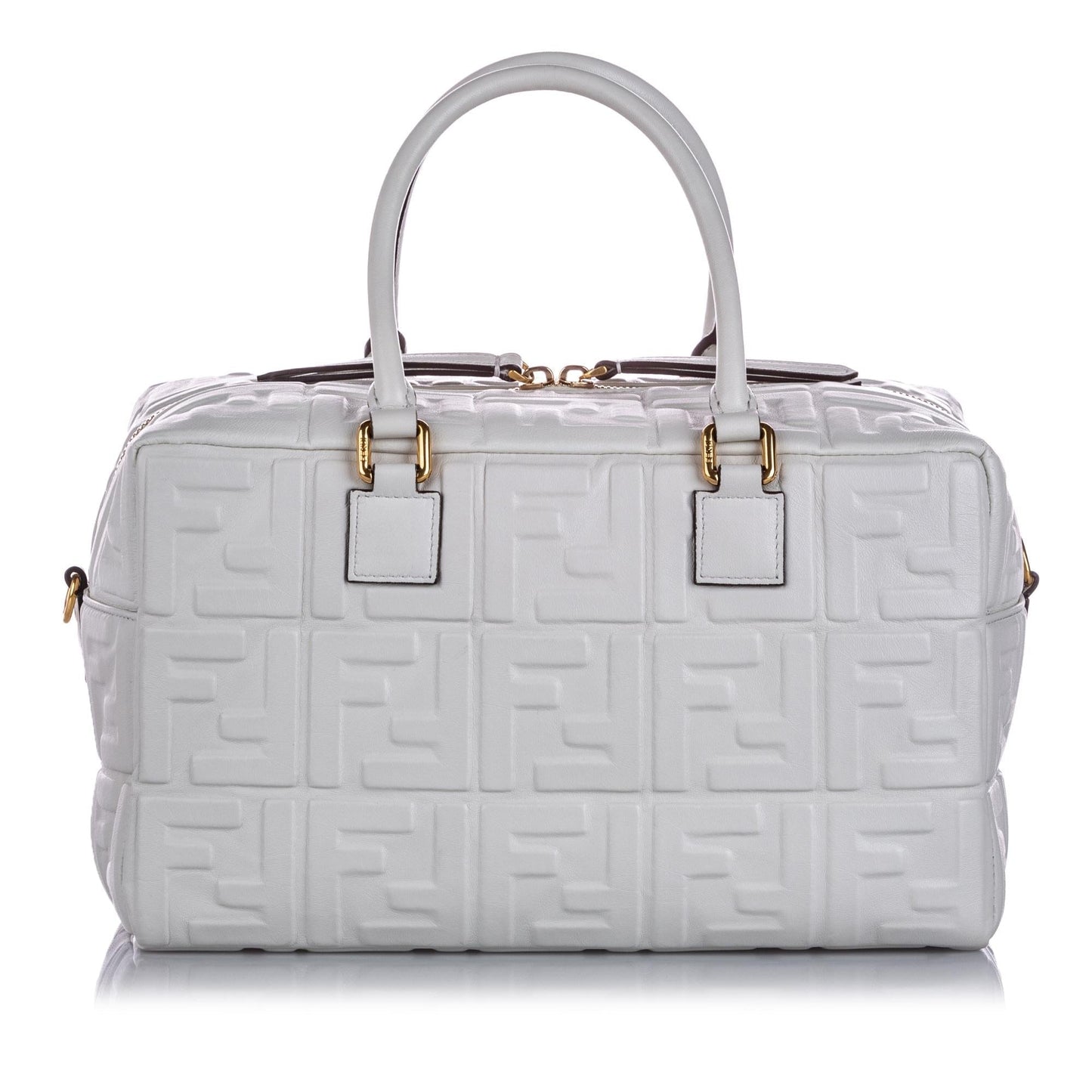Fendi Zucca Embossed Leather Satchel (15966)