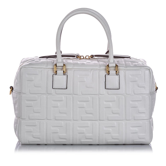 Fendi Zucca Embossed Leather Satchel (15966)