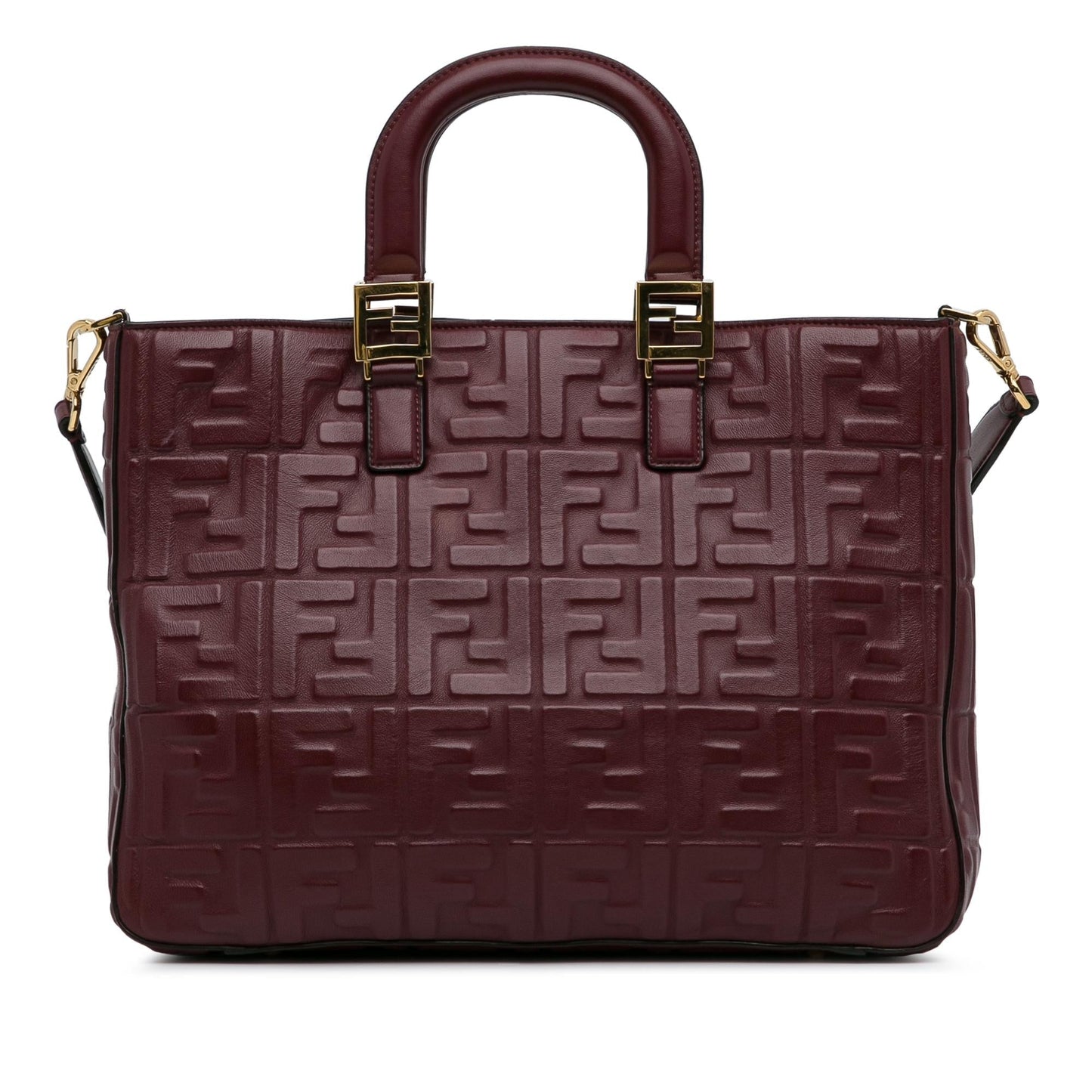 Fendi Zucca Embossed Leather Satchel (Th9GBp)