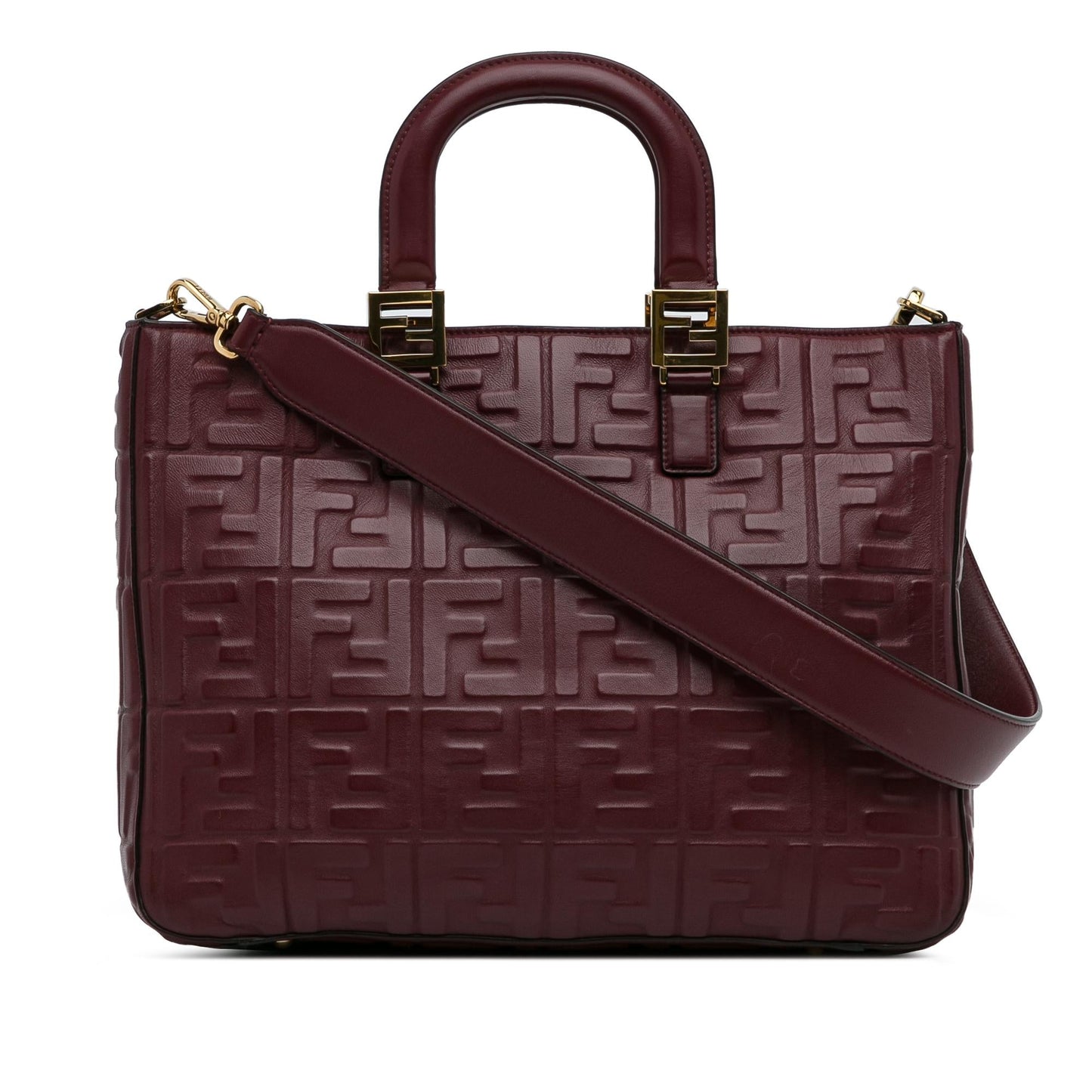 Fendi Zucca Embossed Leather Satchel (Th9GBp)