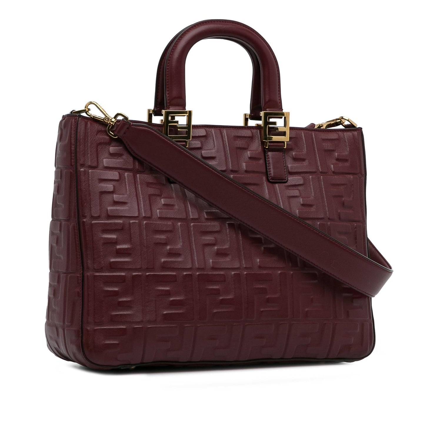 Fendi Zucca Embossed Leather Satchel (Th9GBp)