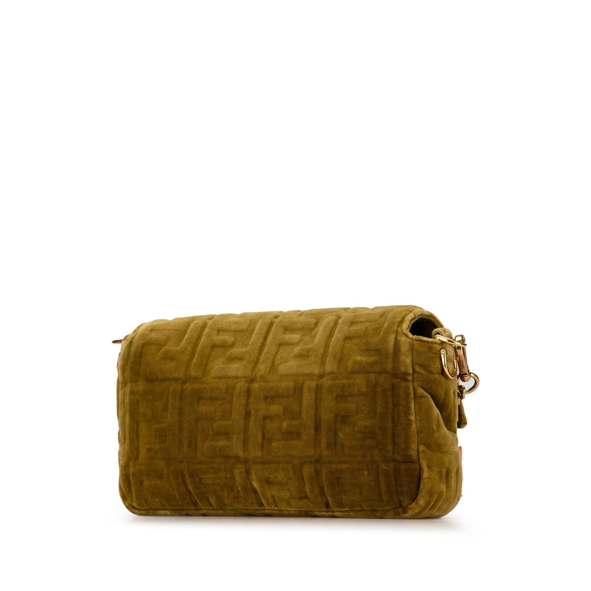 Fendi Zucca Embossed Velvet Baguette Satchel