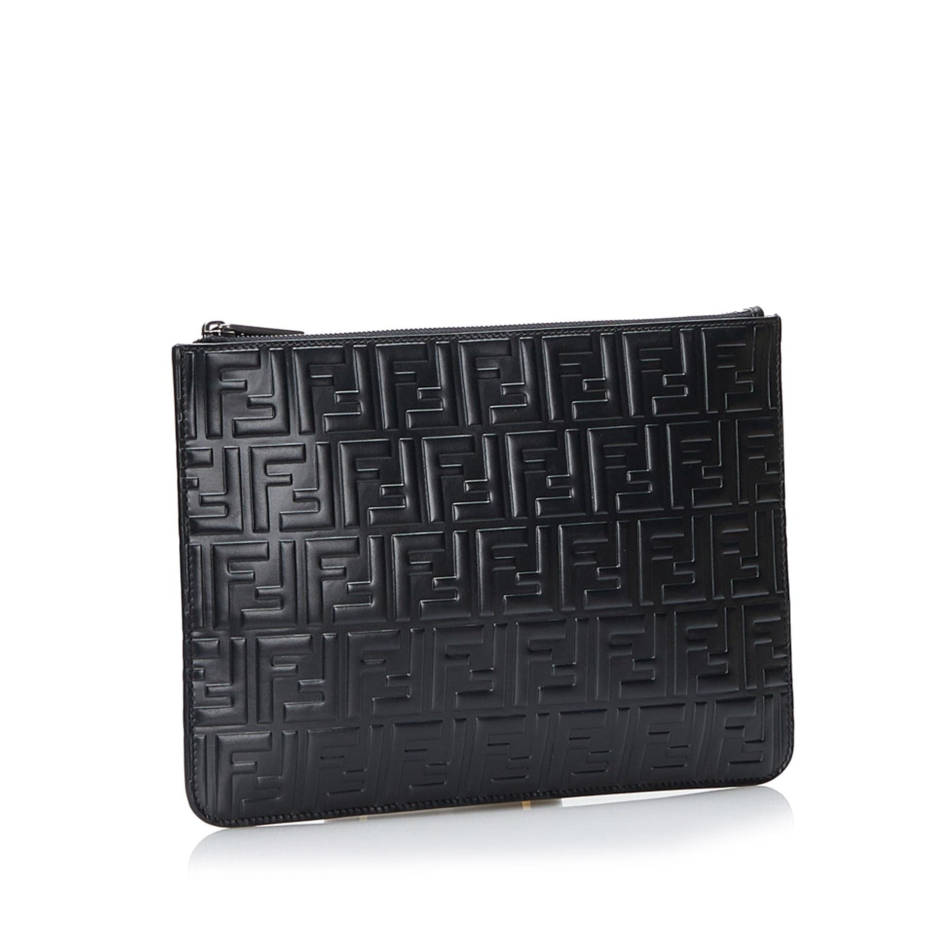 Fendi Zucca Embossed Zip Pouch