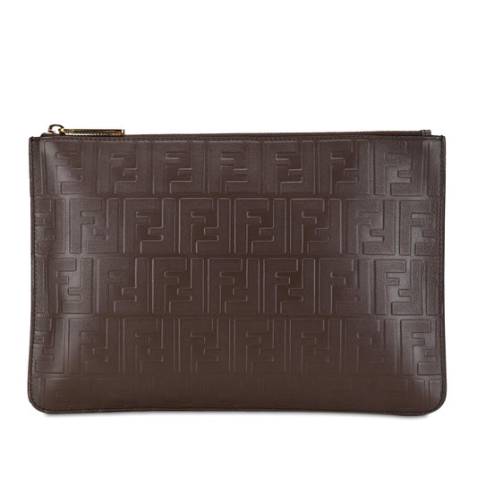 Fendi Zucca Embossed Zip Pouch (pMFnGr)