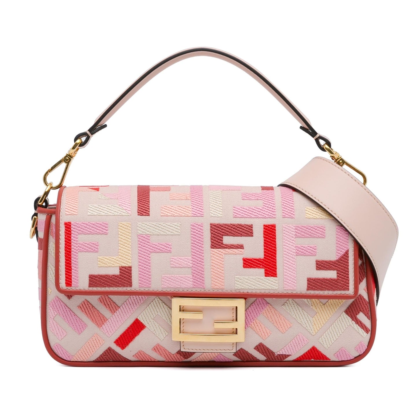 Fendi Zucca Embroidered Baguette Satchel (LaJuvA)