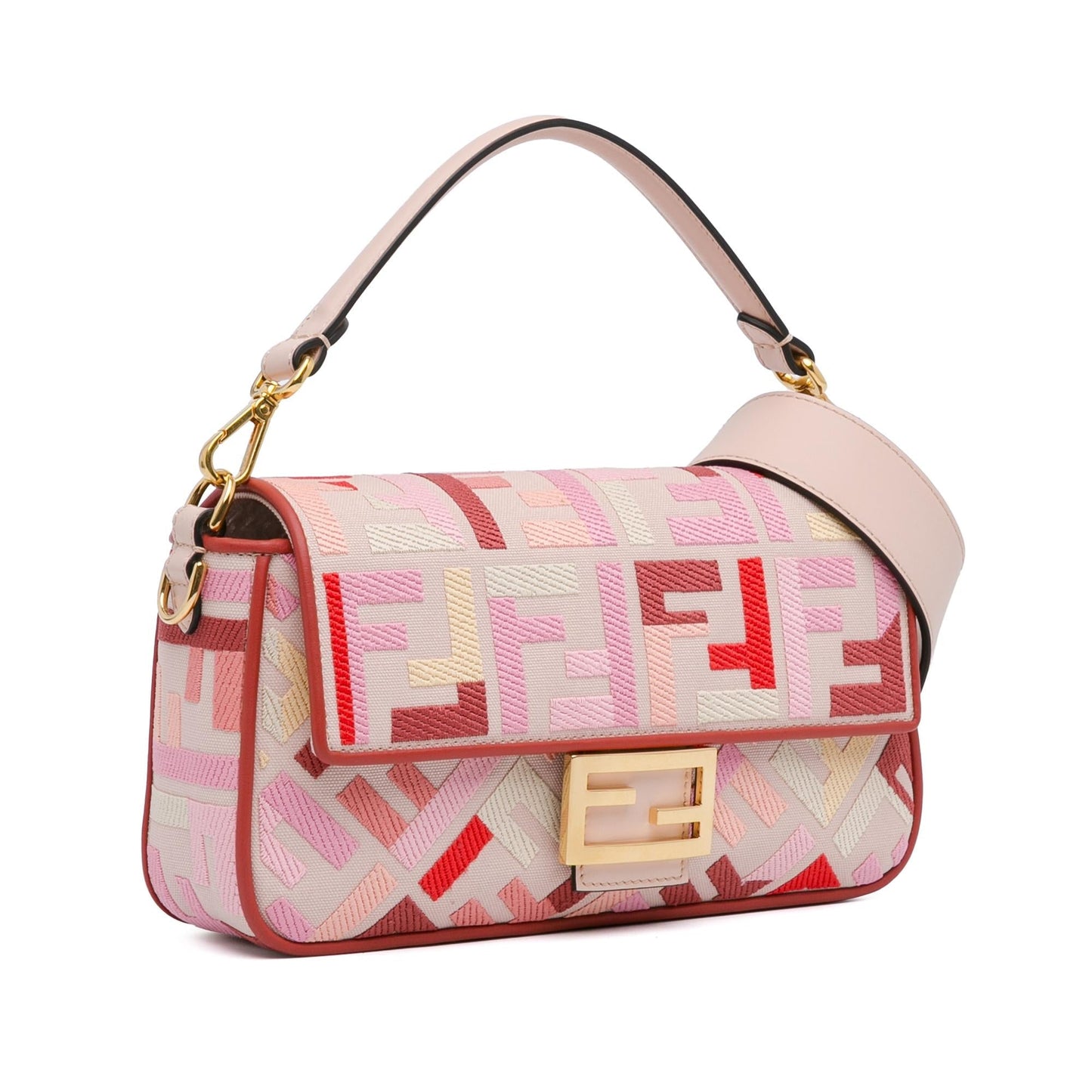 Fendi Zucca Embroidered Baguette Satchel (LaJuvA)