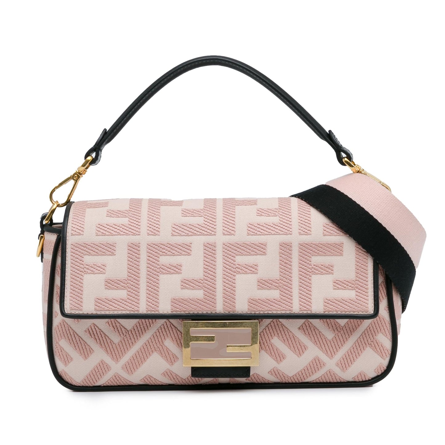 Fendi Zucca Embroidered Baguette Satchel (3Y1aJA)