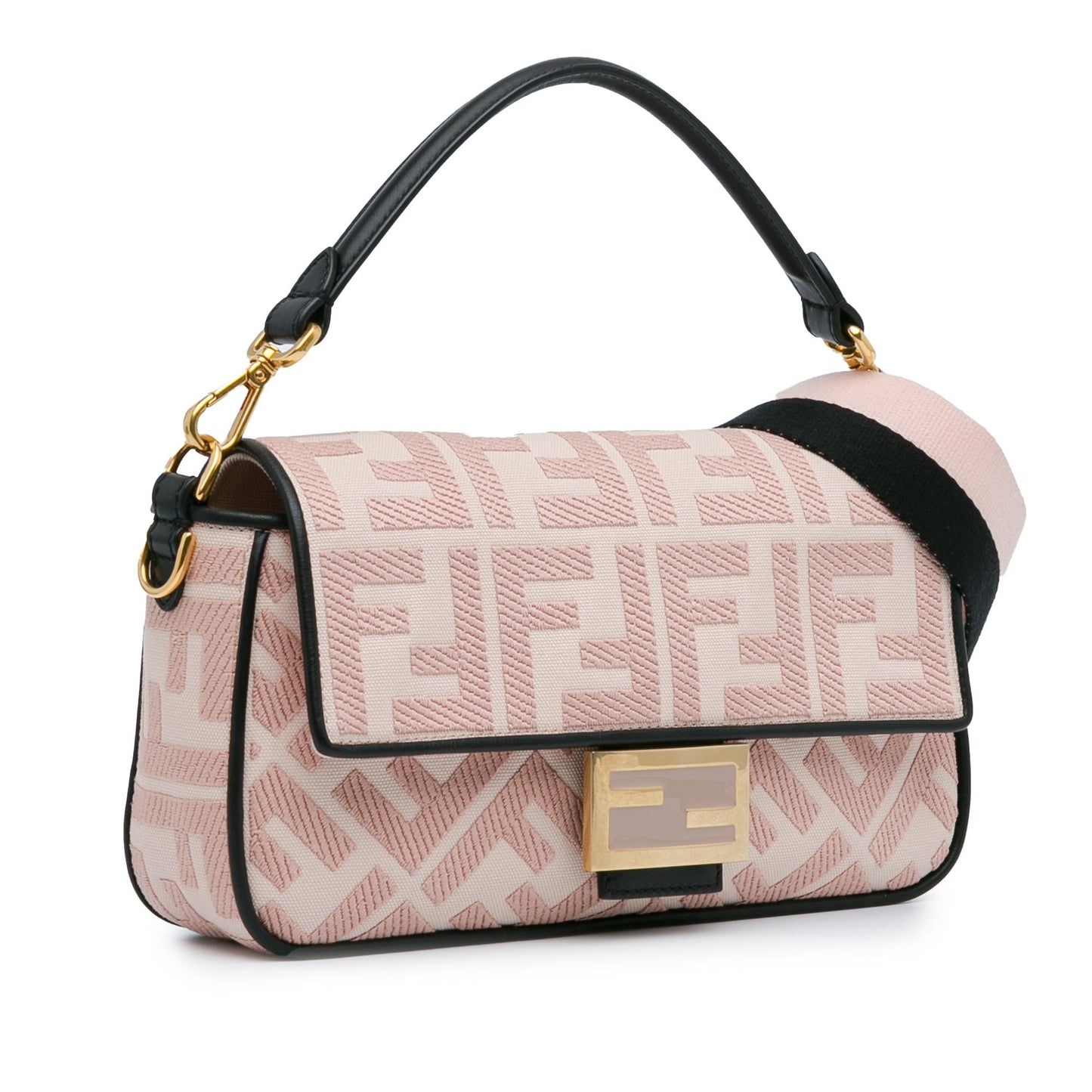 Fendi Zucca Embroidered Baguette Satchel (3Y1aJA)