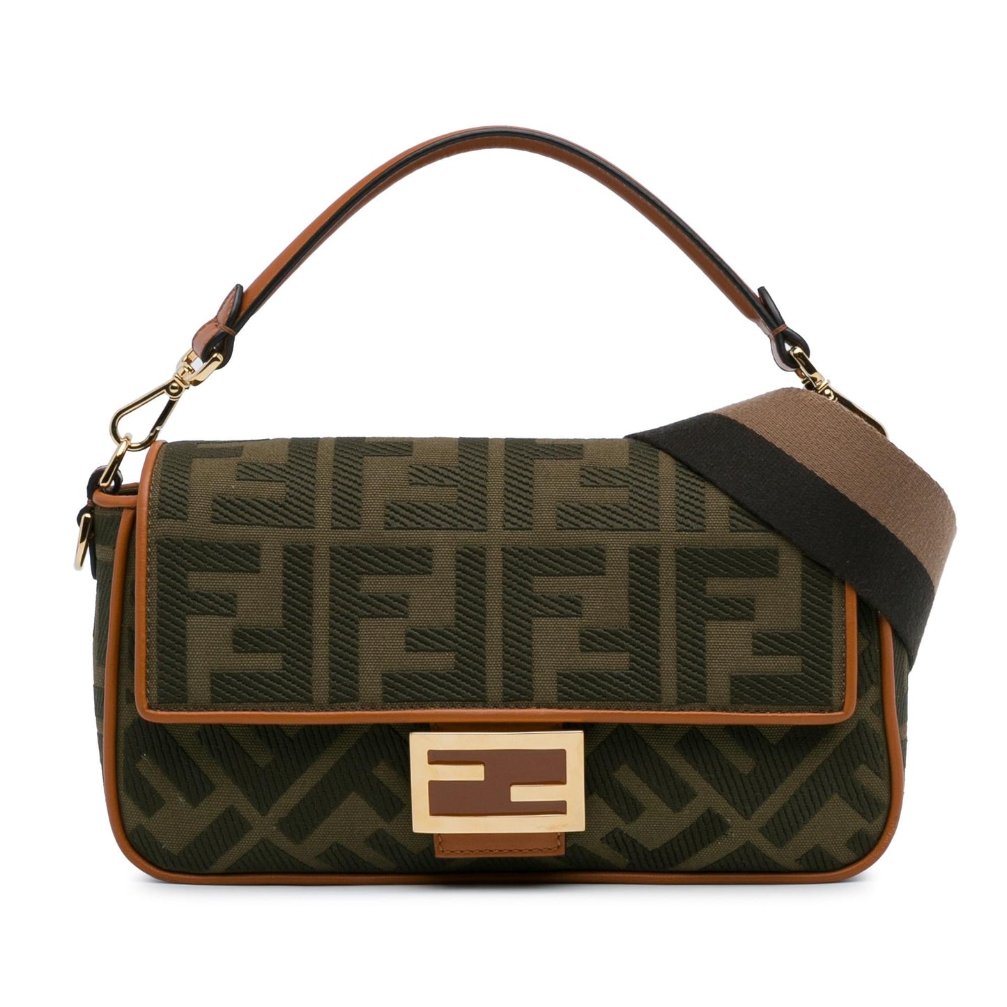 Fendi Zucca Embroidered Baguette Satchel (DLYg5k)