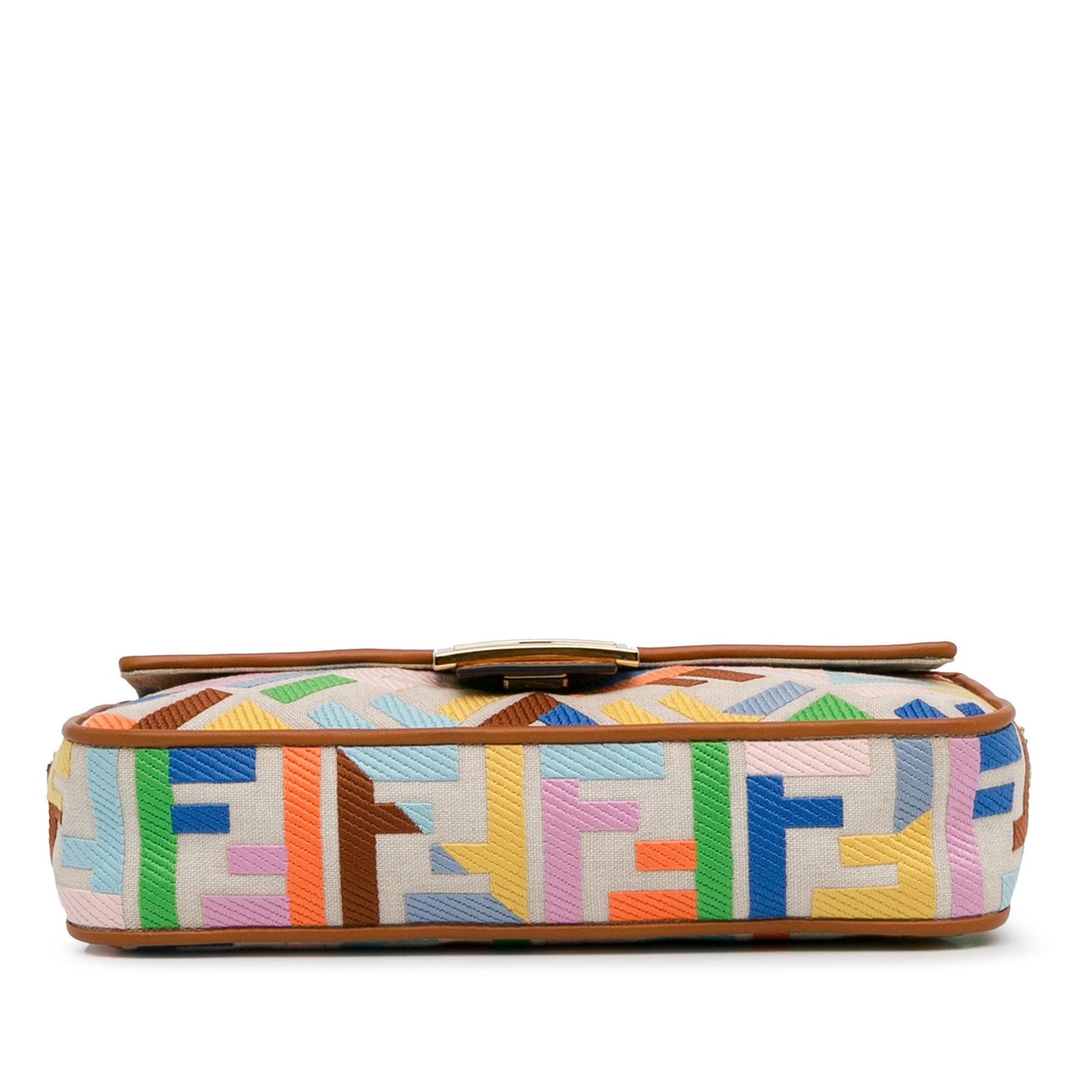 Fendi Zucca Embroidered Canvas Baguette Satchel (iZ39pU)
