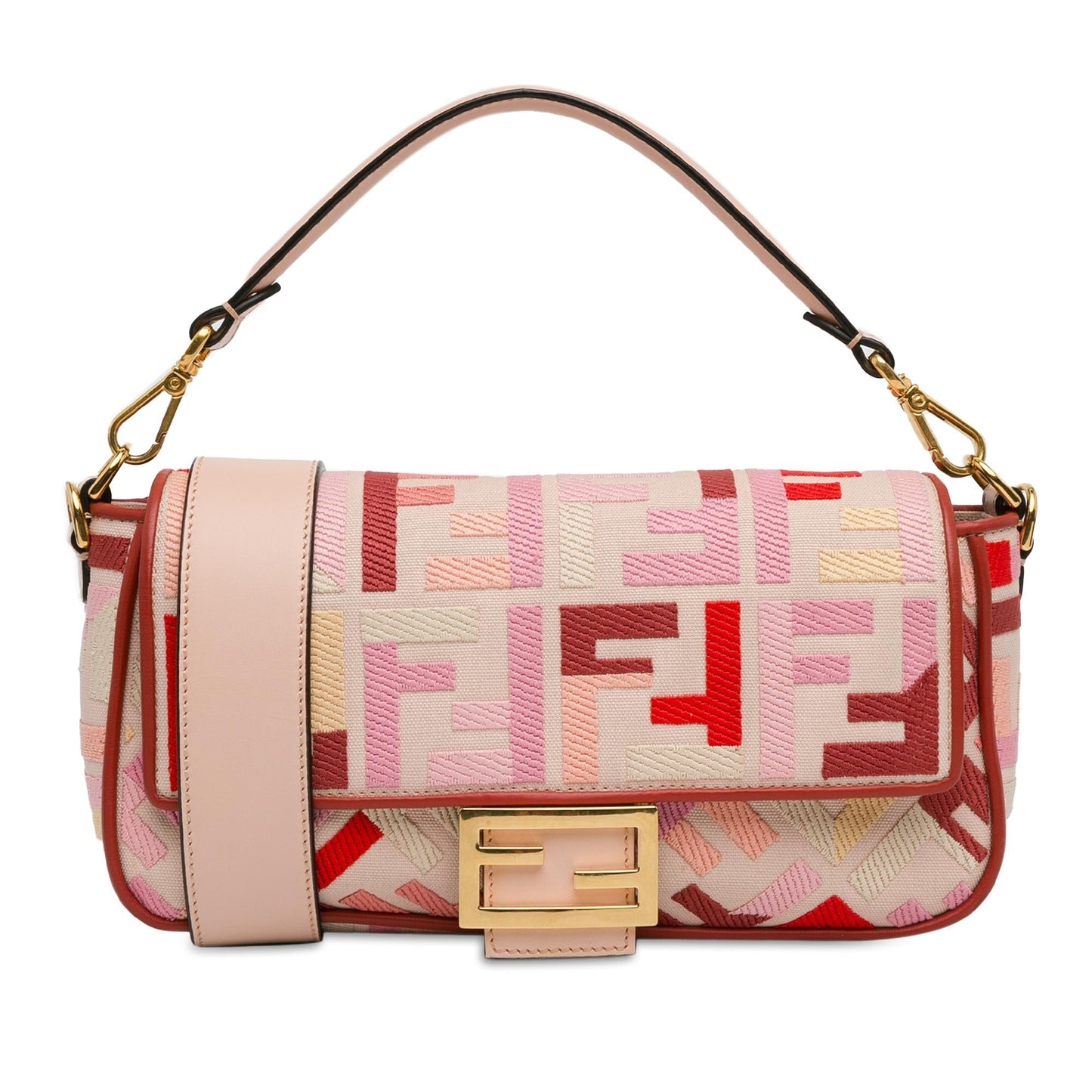 Fendi Zucca Embroidered Canvas Baguette Satchel (Rvfwx2)
