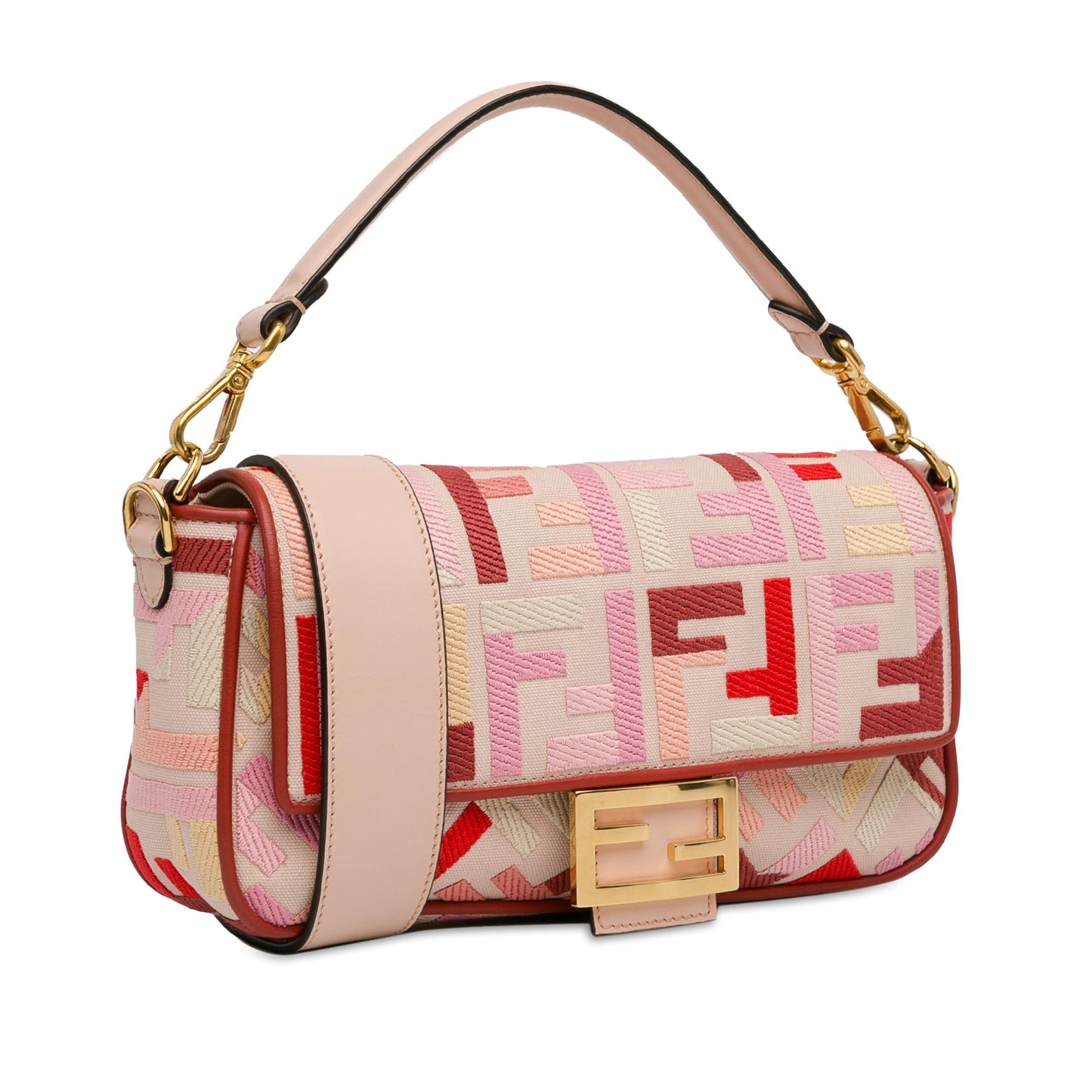 Fendi Zucca Embroidered Canvas Baguette Satchel (Rvfwx2)