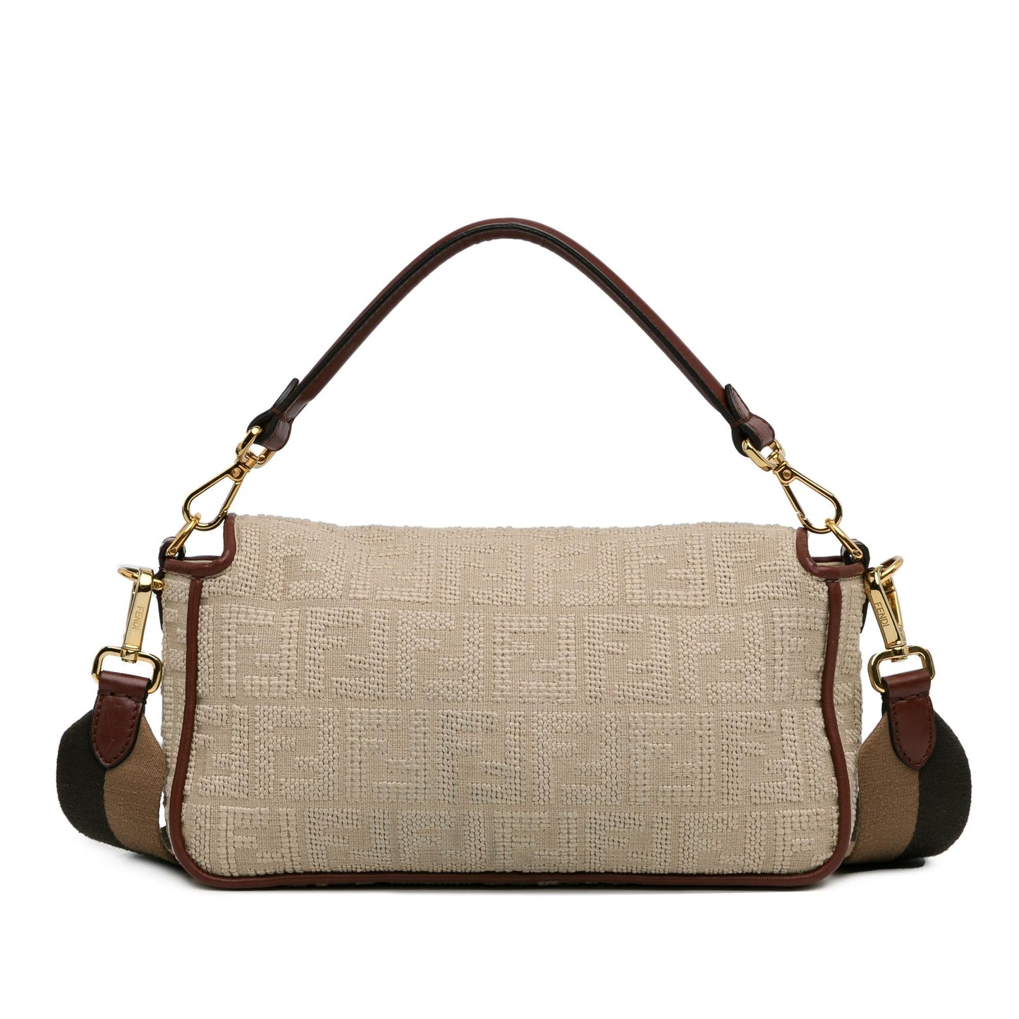 Fendi Zucca Embroidered Canvas Baguette Satchel (EhV62g)