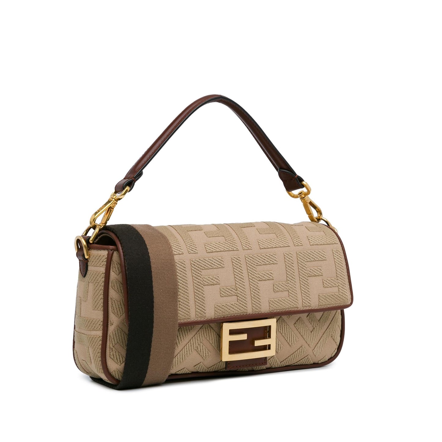 Fendi Zucca Embroidered Canvas Baguette Satchel (62z4Da)