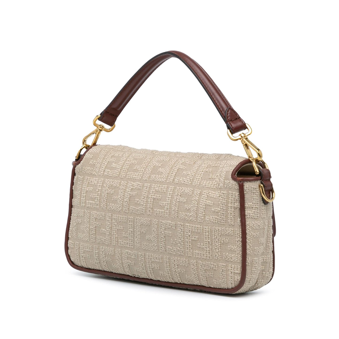 Fendi Zucca Embroidered Canvas Baguette Satchel (CbXmDx)