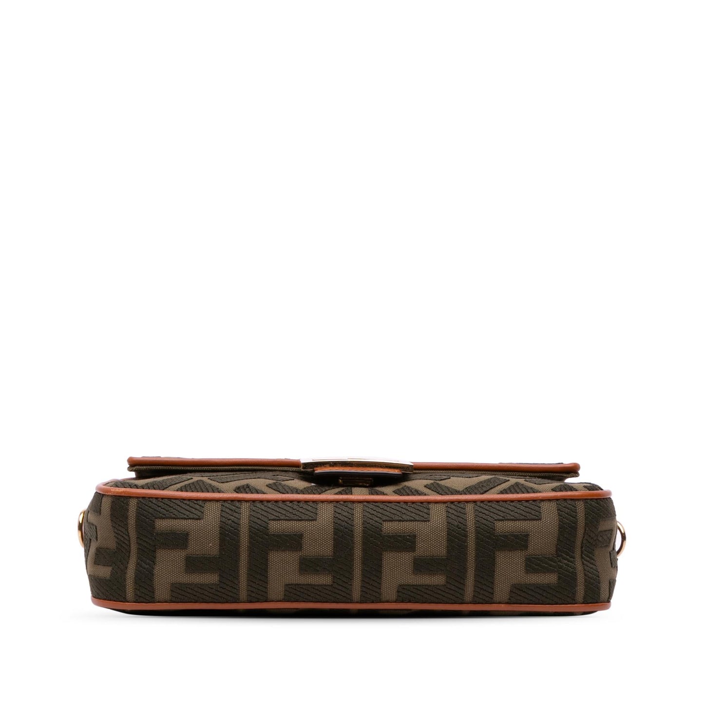 Fendi Zucca Embroidered Canvas Baguette Satchel