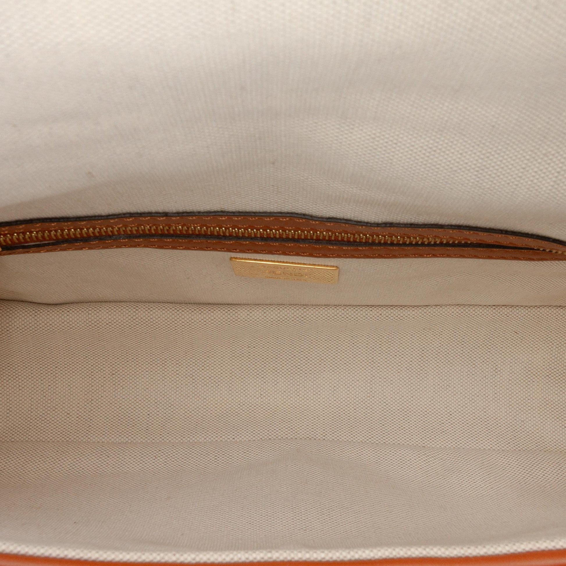 Fendi Zucca Embroidered Canvas Baguette Satchel