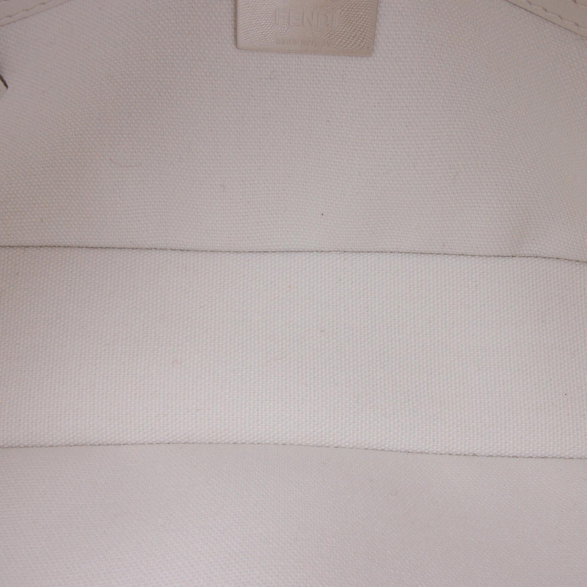 Fendi Zucca Embroidered Canvas Baguette Satchel