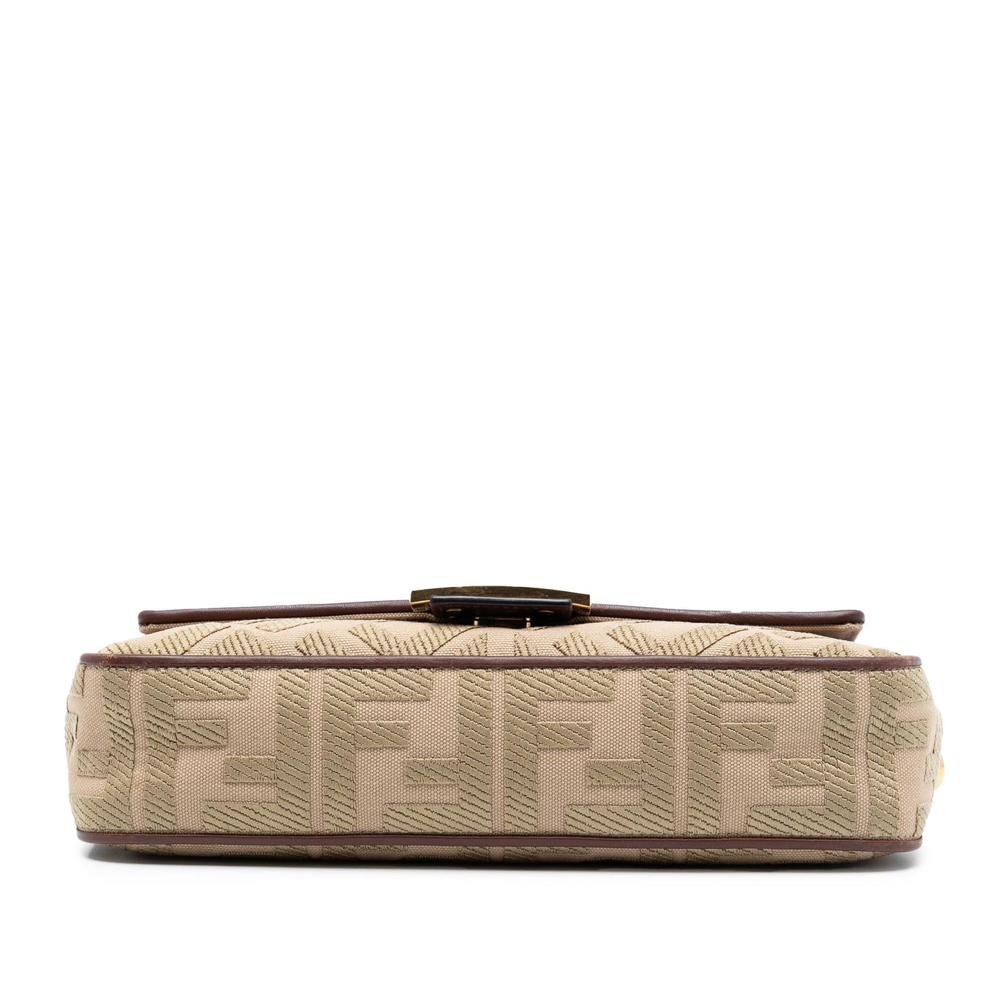 Fendi Zucca Embroidered Canvas Baguette Satchel