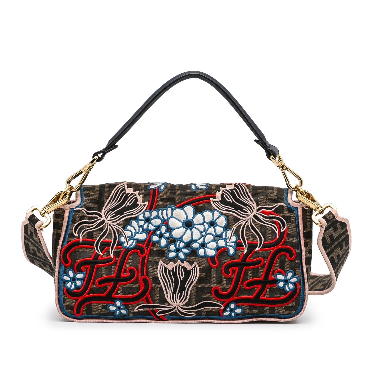 Fendi Zucca Embroidered Karligraphy Baguette (tbdDOJ)