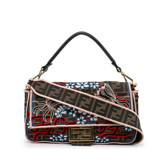 Fendi Zucca Embroidered Karligraphy Baguette (tbdDOJ)