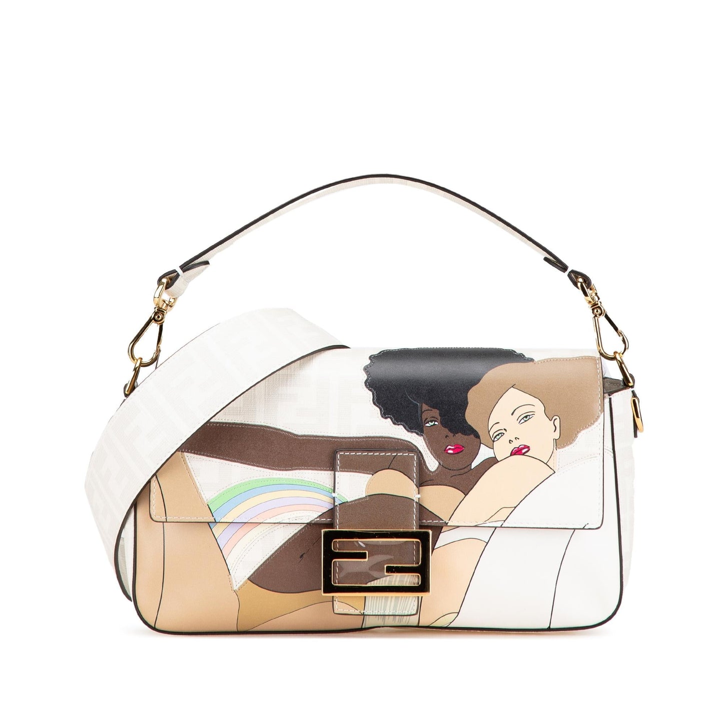 Fendi Zucca Graphic Print Coated Canvas Bikini Girls Baguette Satchel (c5yQoj)
