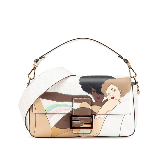 Fendi Zucca Graphic Print Coated Canvas Bikini Girls Baguette Satchel (c5yQoj)