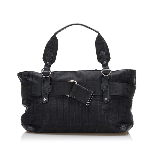 Fendi Zucca Nylon Zip Code Handbag (y6NeOn)