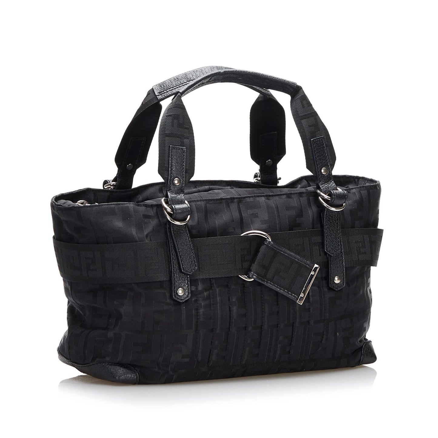 Fendi Zucca Nylon Zip Code Handbag (y6NeOn)