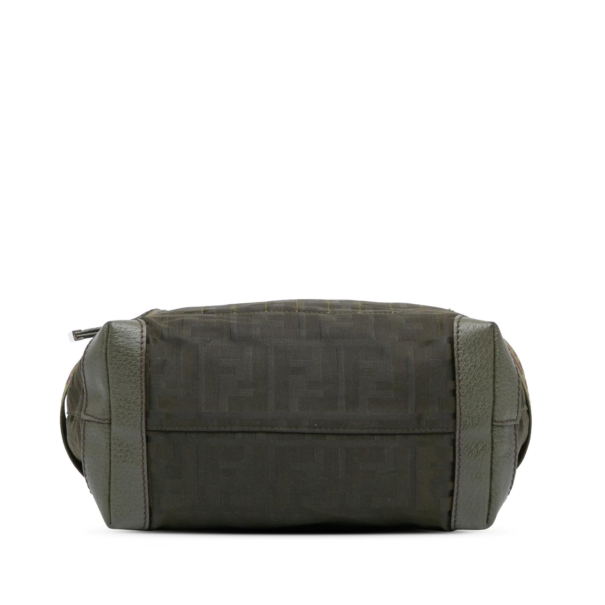 Fendi Zucca Embroidered Canvas Baguette Satchel
