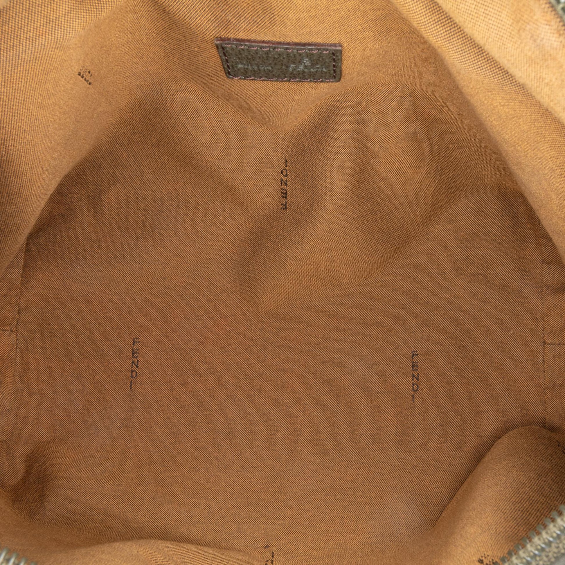 Fendi Zucca Embroidered Canvas Baguette Satchel