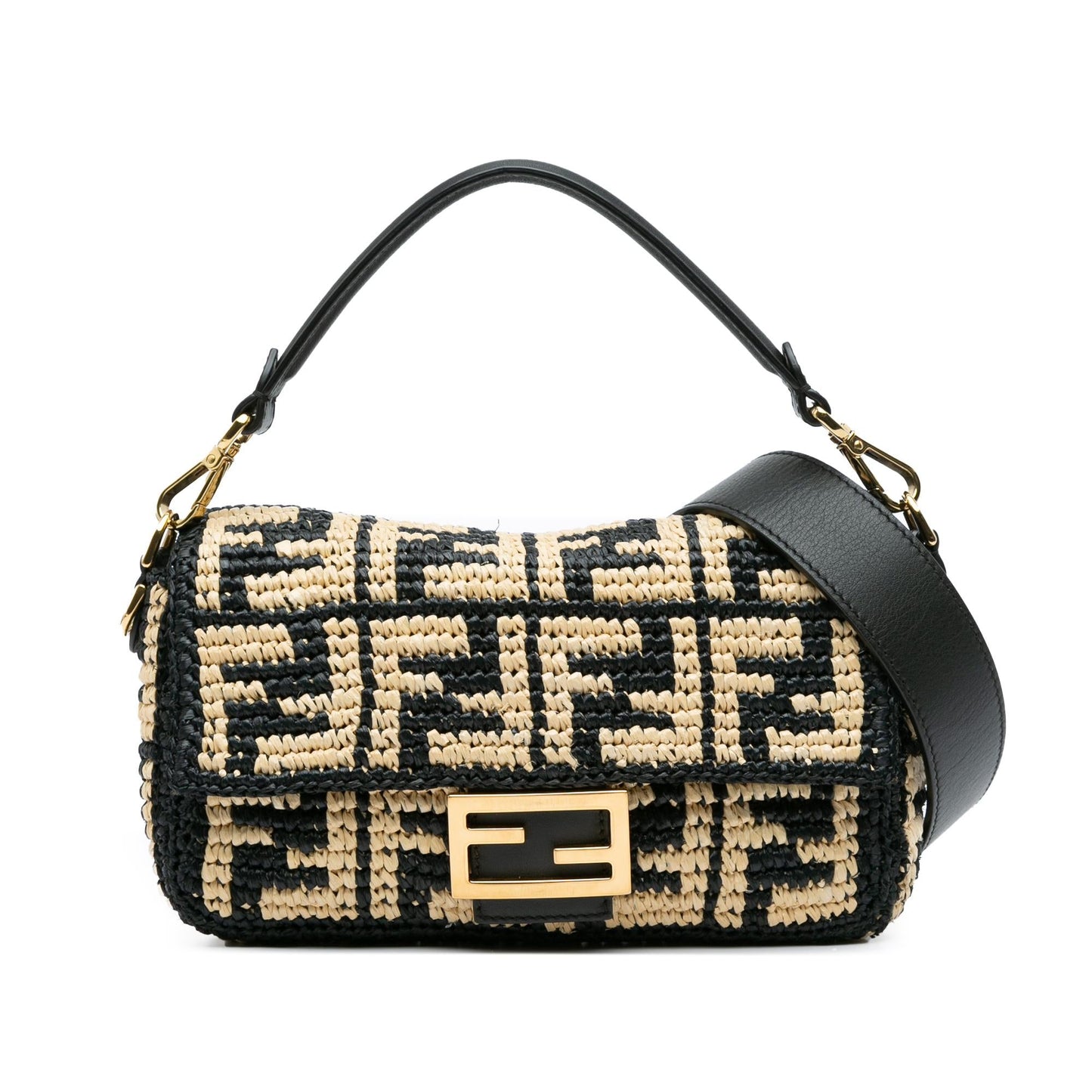 Fendi Zucca Raffia Baguette Satchel (nNJ0YF)