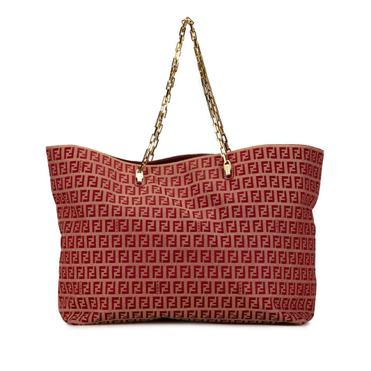 Fendi Zucchino Canvas Chain Tote (I1242i)