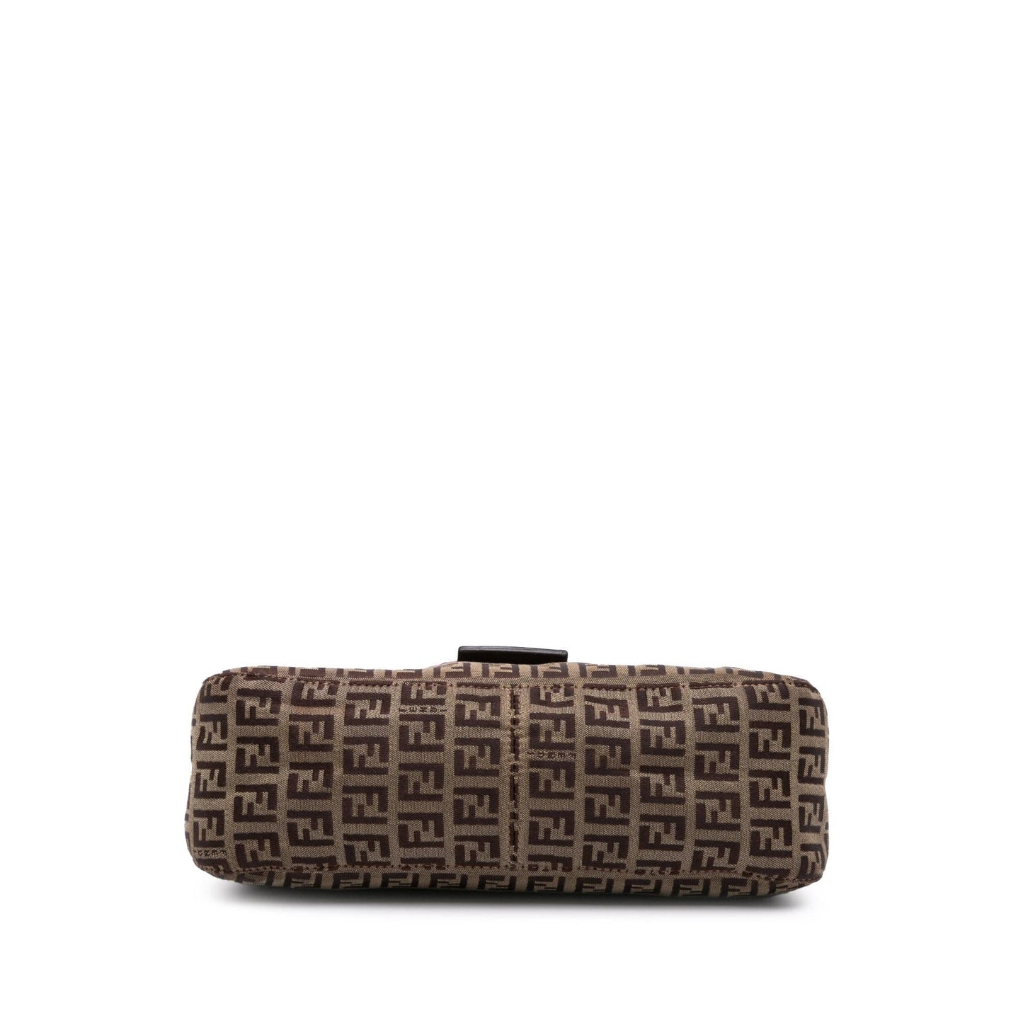 Fendi Zucchino Canvas Double Flap Chain Shoulder Bag