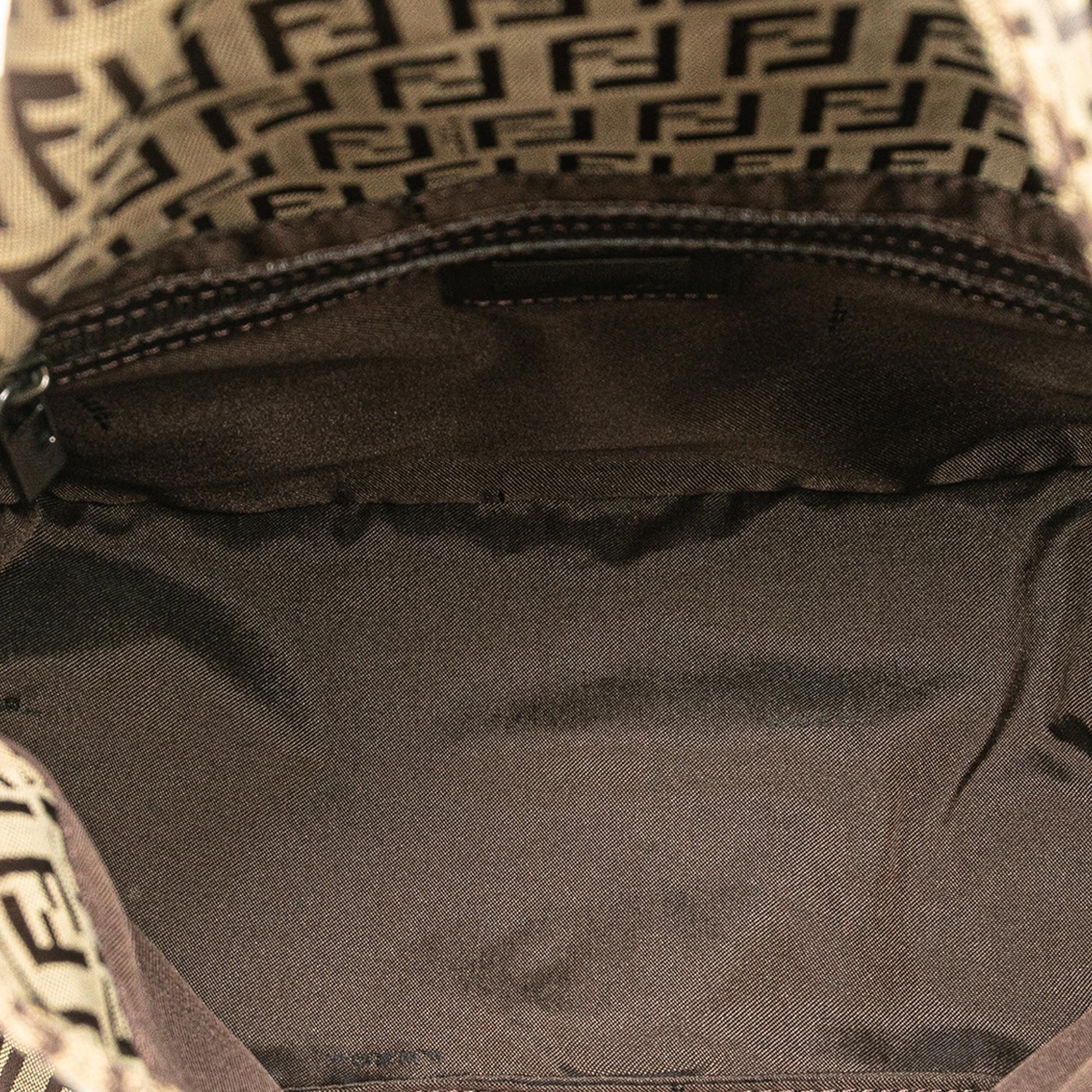 Fendi Zucchino Canvas Double Flap Mamma