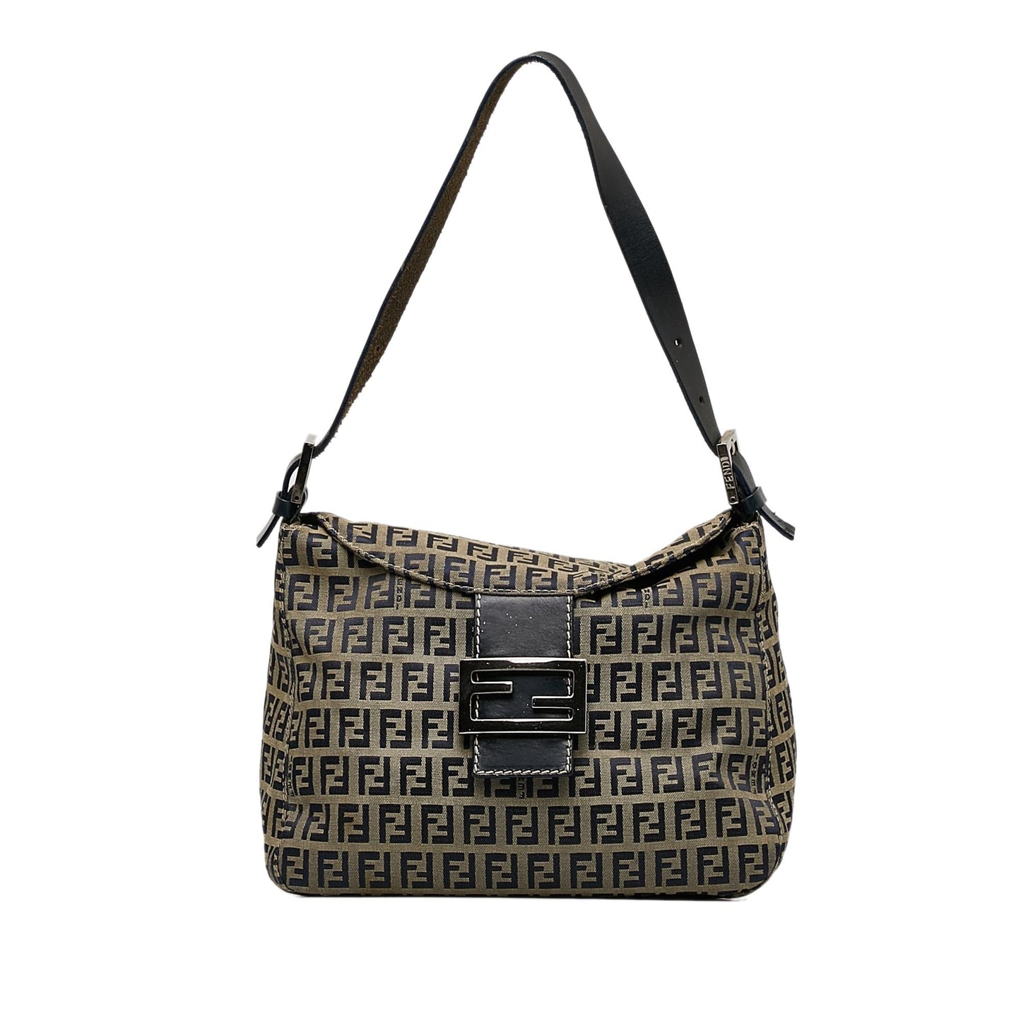Fendi Zucchino Canvas Double Flap Shoulder Bag (WJNWvP)