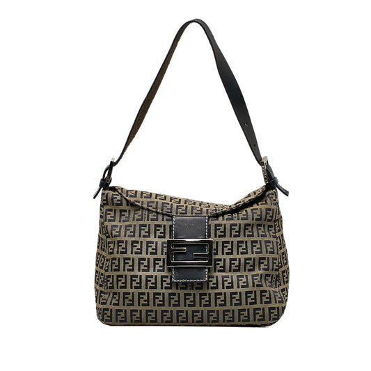 Fendi Zucchino Canvas Double Flap Shoulder Bag (WJNWvP)