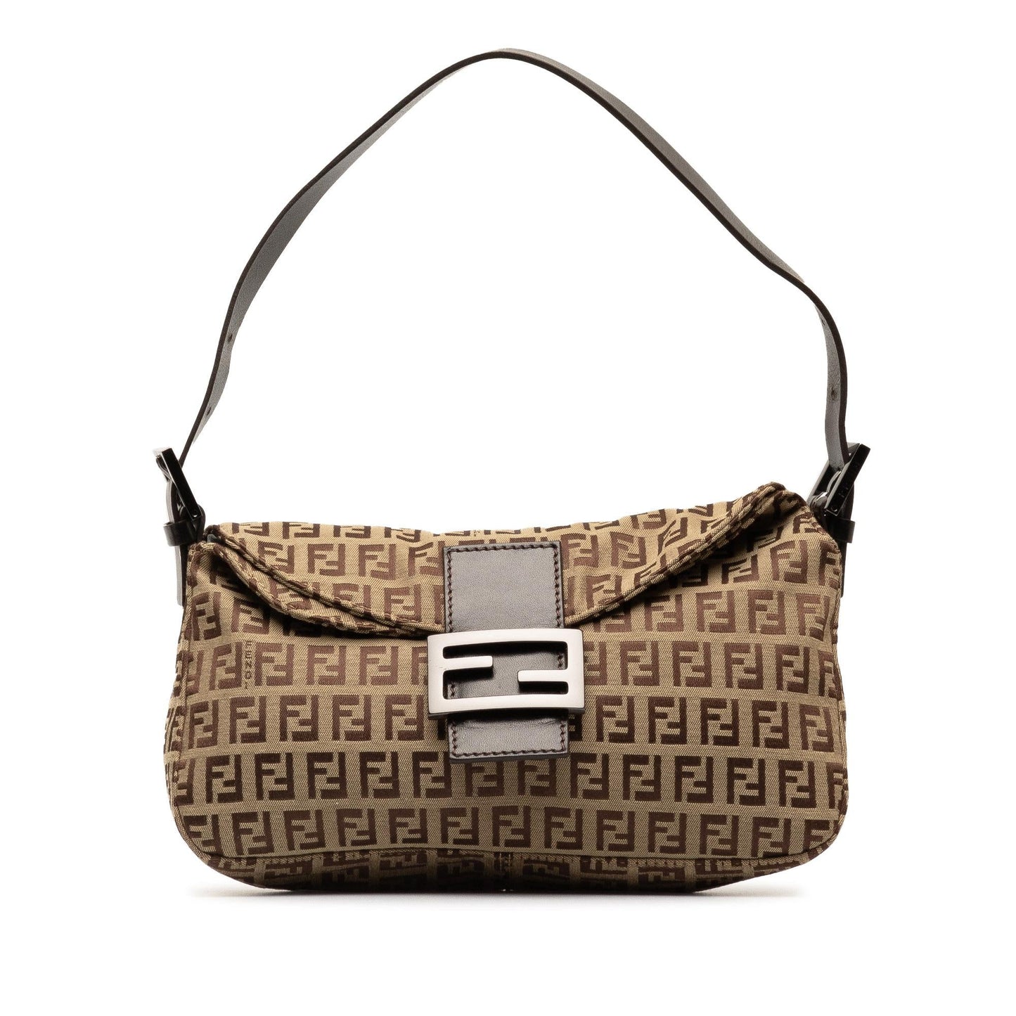 Fendi Zucchino Canvas Double Flap Shoulder Bag (dmMzhN)