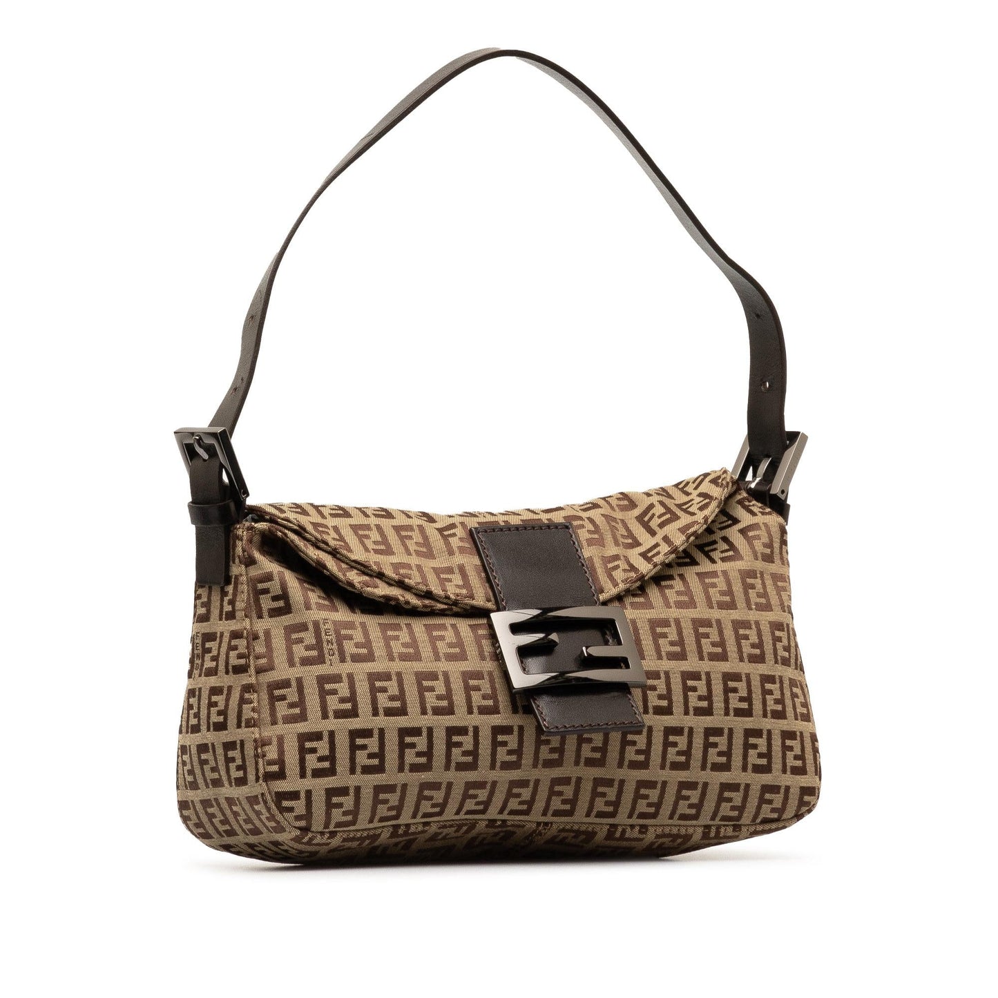 Fendi Zucchino Canvas Double Flap Shoulder Bag (dmMzhN)