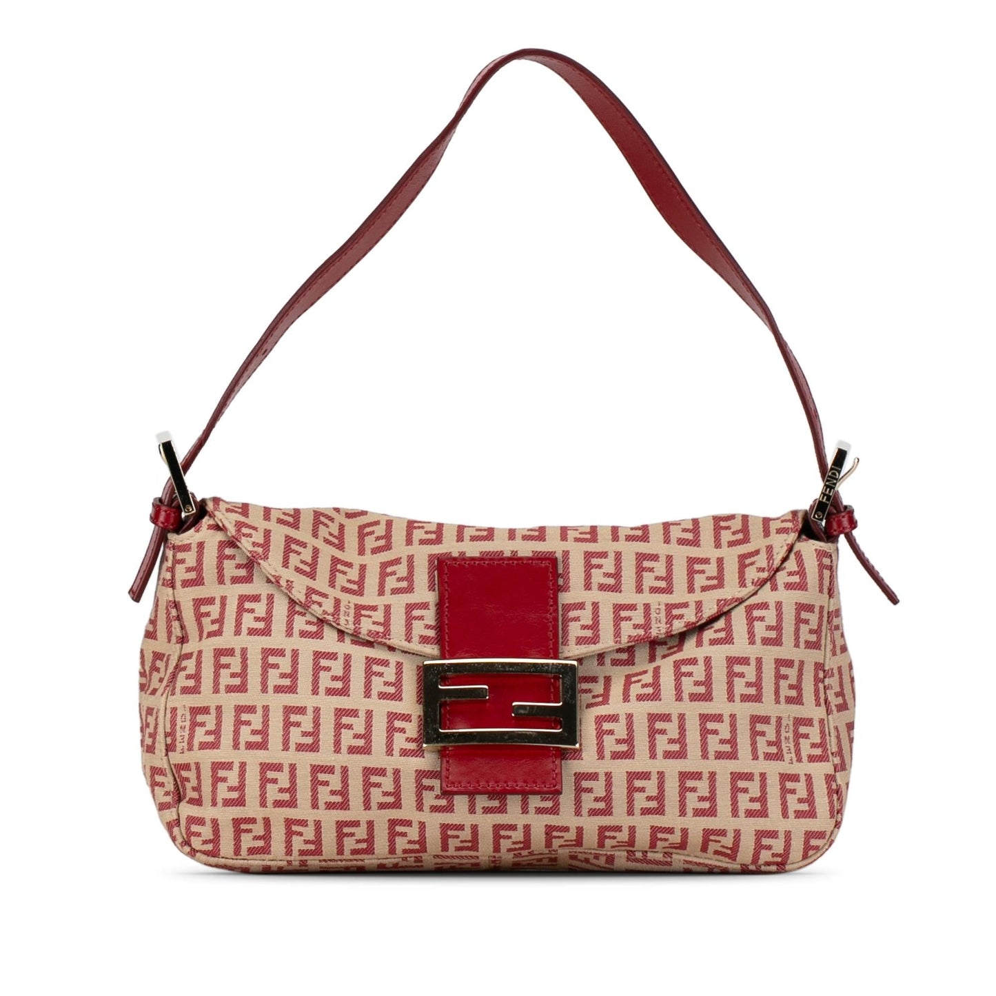 Fendi Zucchino Canvas Double Flap Shoulder Bag (FSL5cl)