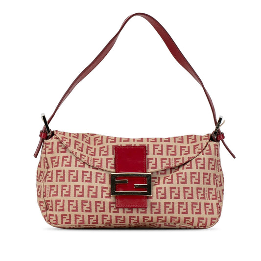 Fendi Zucchino Canvas Double Flap Shoulder Bag (FSL5cl)