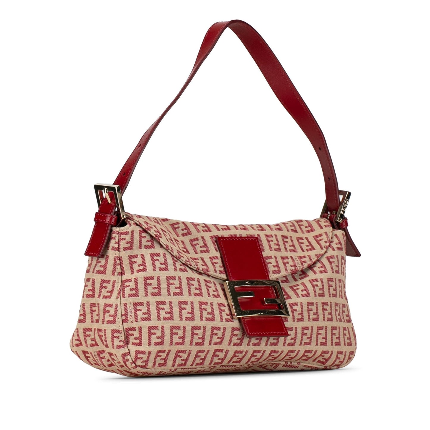 Fendi Zucchino Canvas Double Flap Shoulder Bag (FSL5cl)