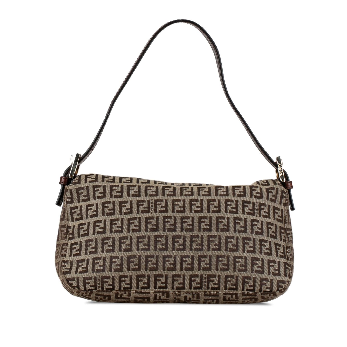 Fendi Zucchino Canvas Double Flap Shoulder Bag (mBkFfe)