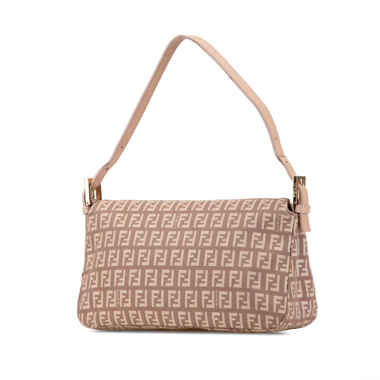 Fendi Zucchino Canvas Double Flap Shoulder Bag (W6URSq)