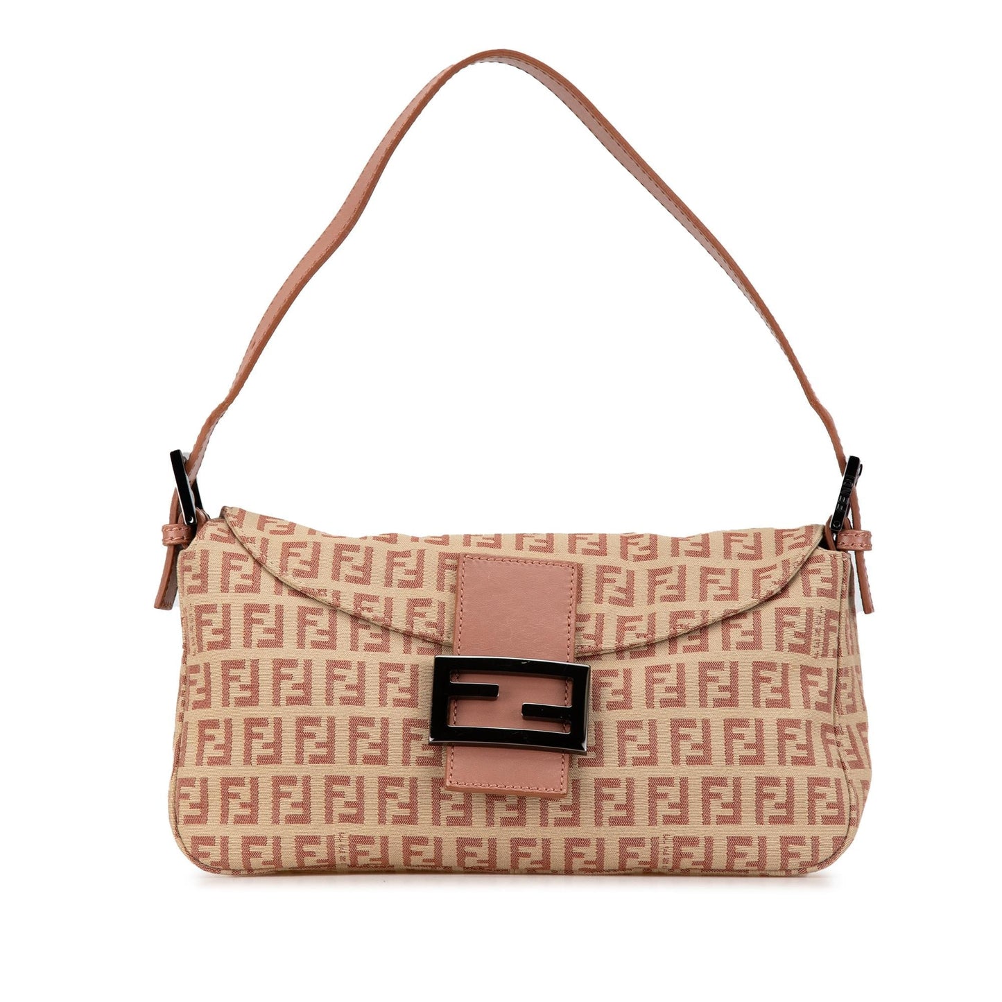 Fendi Zucchino Canvas Double Flap Shoulder Bag (LWyCwh)